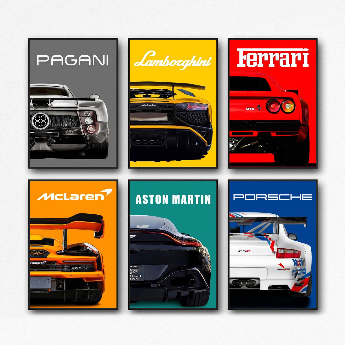 ESJAYING Car Posters Supercar Poster Art Prints For Walls Vintage Racing Car Wall Art For Boys Bedroom(Unframe,8x12inch,6pcs)