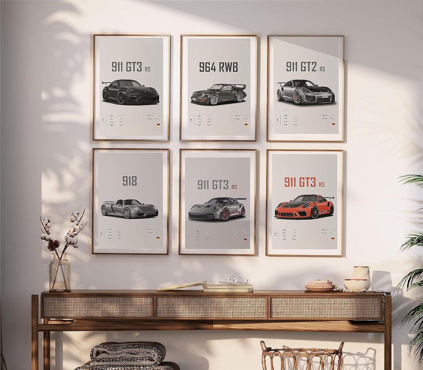 911 GT3RS Posters Racing Wall Art Vintage Posters For Men Art Prints 911 Coated Paper Cardstock Prints