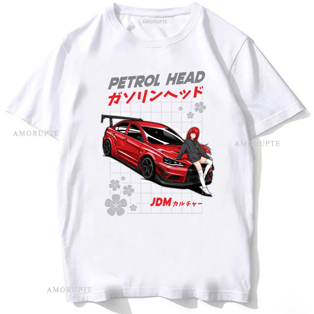 Anatomy Lancer Evolution X Drifting JDM EVO Legend T-Shirt Men Short Sleeve Japan Hip Hop Boy Casual Tops Car Sport White Tees