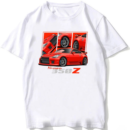 Nissn 350Z JDM Car Sport Classic T-Shirt New Summer Men Short Sleeve Hip Hop Boy Casual White Tees Japan Legend Tshirts Tops