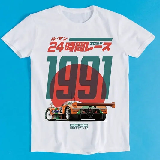 Japanese 787B Anniversary 30th Le Mans Retro Funny Art Drawing Gamer Anime Cult Meme Movie Music Gift Cotton Tee Funny T Shirt