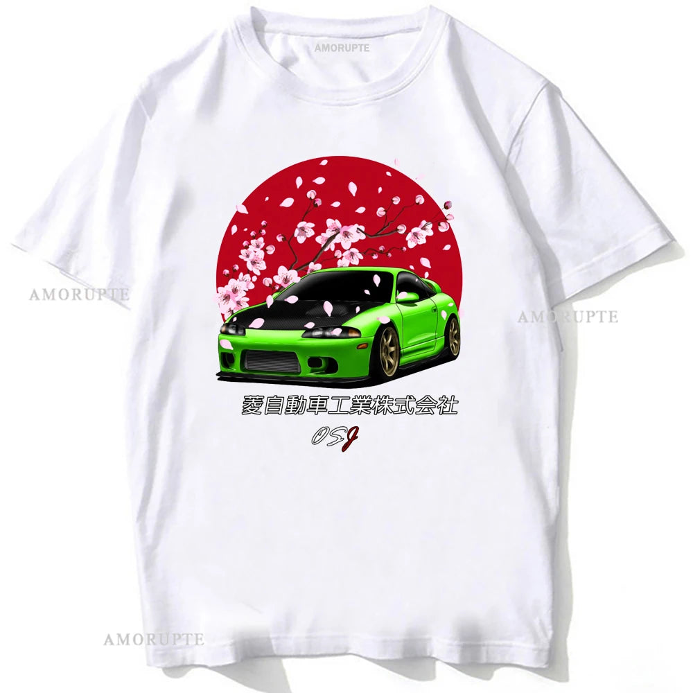 Anatomy Lancer Evolution X Drifting JDM EVO Legend T-Shirt Men Short Sleeve Japan Hip Hop Boy Casual Tops Car Sport White Tees