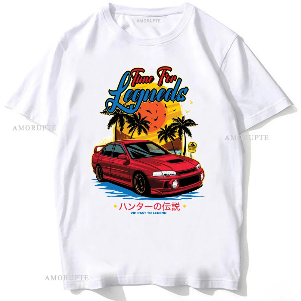 Anatomy Lancer Evolution X Drifting JDM EVO Legend T-Shirt Men Short Sleeve Japan Hip Hop Boy Casual Tops Car Sport White Tees