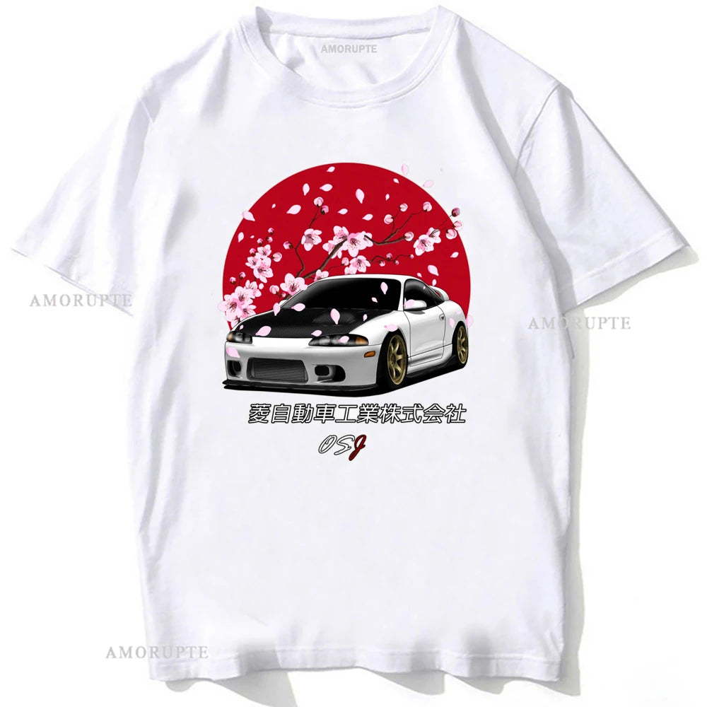 Anatomy Lancer Evolution X Drifting JDM EVO Legend T-Shirt Men Short Sleeve Japan Hip Hop Boy Casual Tops Car Sport White Tees